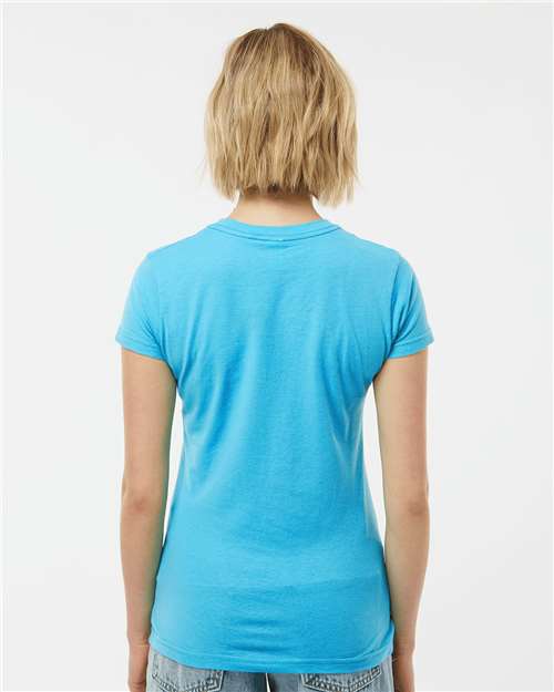 Women's Fine Jersey Slim Fit T-Shirt - OnModelBack - B20159048 - Aqua