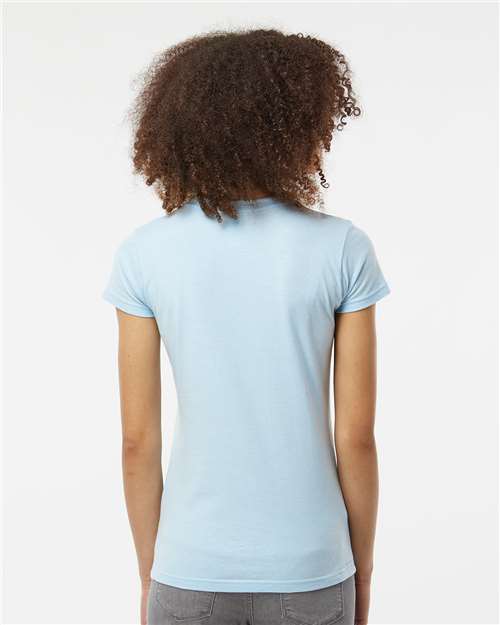 Women's Fine Jersey Slim Fit T-Shirt - OnModelBack - B20159258 - Baby Blue