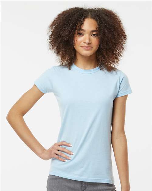 Women's Fine Jersey Slim Fit T-Shirt - OnModelFront - B20159258 - Baby Blue