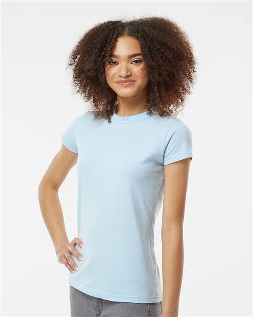 Women's Fine Jersey Slim Fit T-Shirt - OnModelSide - B20159258 - Baby Blue