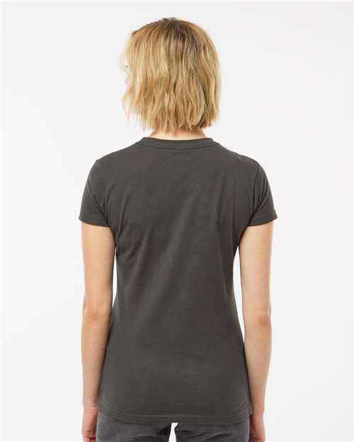 Women's Fine Jersey Slim Fit T-Shirt - OnModelBack - B20159598 - Charcoal
