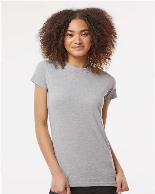 Women's Fine Jersey Slim Fit T-Shirt - OnModelFront - B20159108 - Heather Grey
