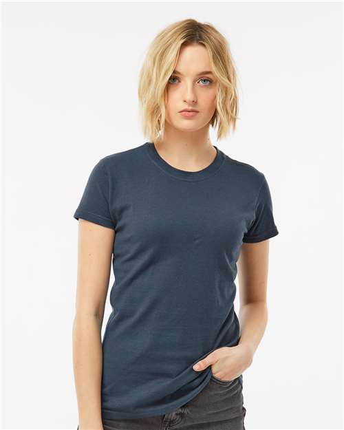 Women's Fine Jersey Slim Fit T-Shirt - OnModelFront - B20159688 - Indigo