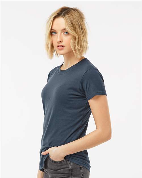 Women's Fine Jersey Slim Fit T-Shirt - OnModelSide - B20159688 - Indigo