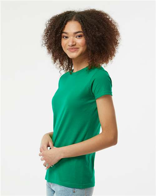 Women's Fine Jersey Slim Fit T-Shirt - OnModelSide - B20159118 - Kelly Green