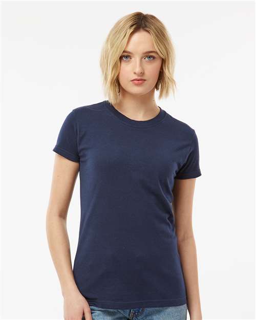Women's Fine Jersey Slim Fit T-Shirt - OnModelFront - B20159658 - Navy