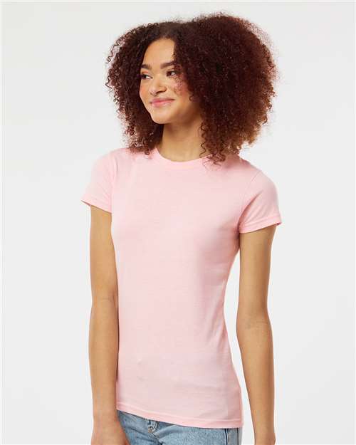 Women's Fine Jersey Slim Fit T-Shirt - OnModelSide - B20159128 - Pink