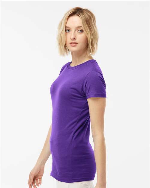 Women's Fine Jersey Slim Fit T-Shirt - OnModelSide - B20159678 - Purple