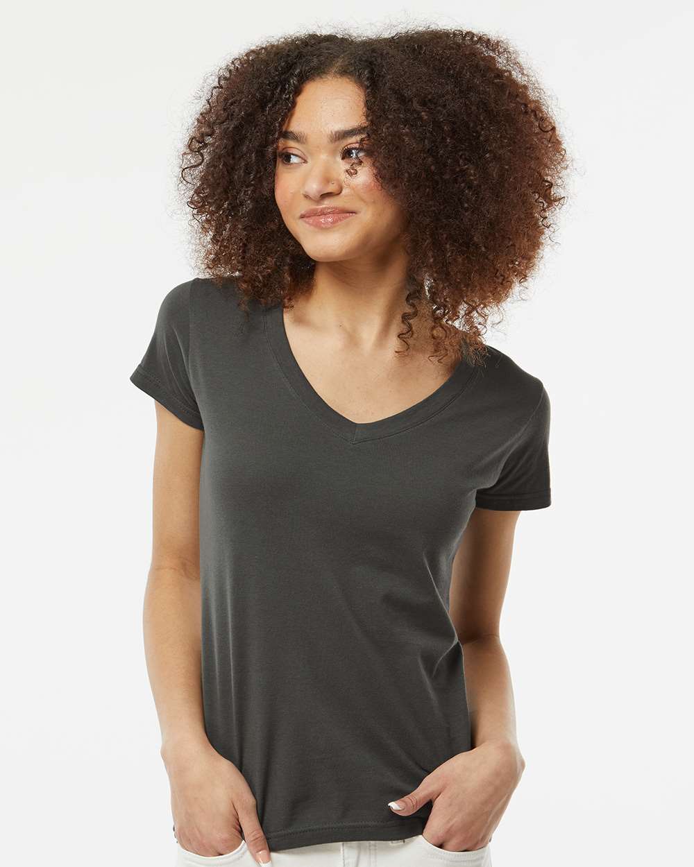 Tultex 10689 Tultex 214 Women's Fine Jersey V-Neck T-Shirt
