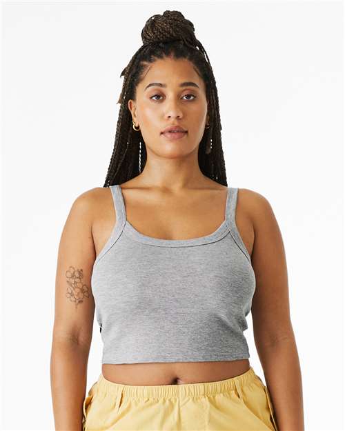 1012 Women's Micro Rib Spaghetti Strap Tank in Athletic Heather