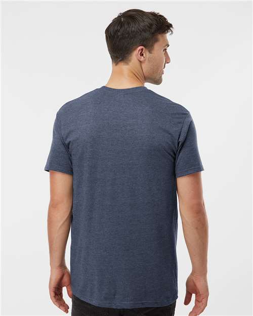 Unisex Heavyweight Jersey T-Shirt - OnModelBack - B30959252 - Heather Denim