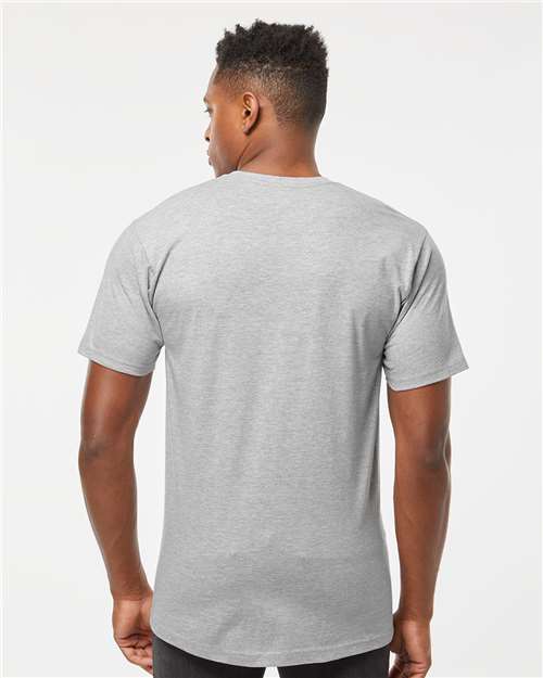 Unisex Heavyweight Jersey T-Shirt - OnModelBack - B30959112 - Heather Grey