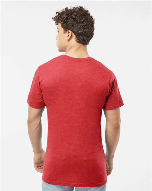 Unisex Heavyweight Jersey T-Shirt - OnModelBack - B30959122 - Heather Red