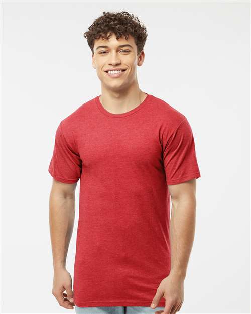 Unisex Heavyweight Jersey T-Shirt - OnModelFront - B30959122 - Heather Red