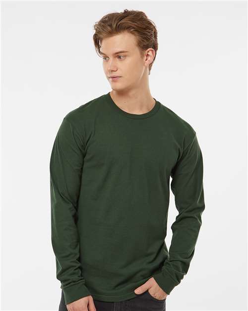 Unisex Heavyweight Jersey Long Sleeve T-Shirt - OnModelFront - B31059543 - Hunter Green
