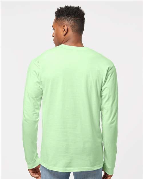 Unisex Heavyweight Jersey Long Sleeve T-Shirt - OnModelBack - B31059173 - Neo Mint