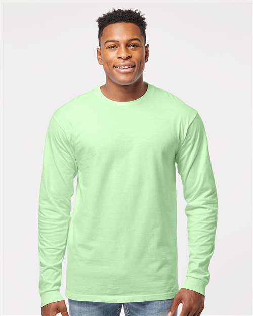 Unisex Heavyweight Jersey Long Sleeve T-Shirt - OnModelFront - B31059173 - Neo Mint