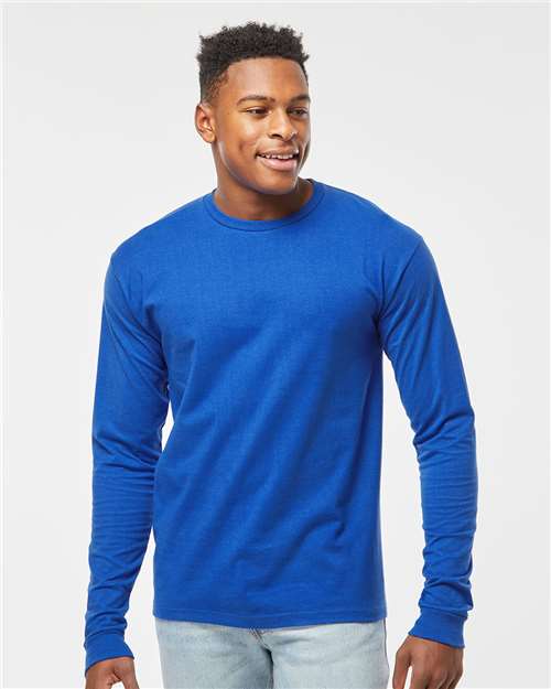 Unisex Heavyweight Jersey Long Sleeve T-Shirt - OnModelFront - B31059753 - Royal