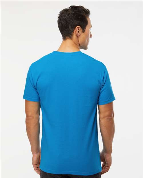 Men's Gold Soft Touch T-Shirt - OnModelBack - B01542973 - Turquoise