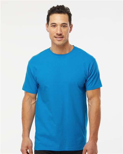 Men's Gold Soft Touch T-Shirt - OnModelFront - B01542973 - Turquoise