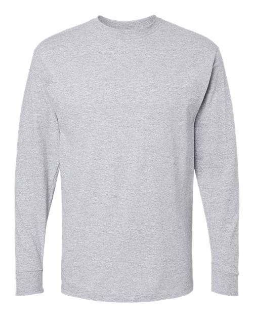 Unisex Gold Soft Touch Long Sleeve T-Shirt - Front - B01742093 - Athletic Grey