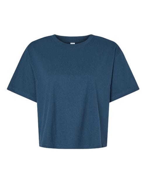 102 Women's Fine Jersey Boxy Tee in Sea Blue