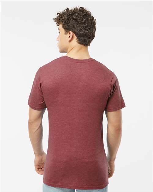 Unisex Heavyweight Jersey T-Shirt - OnModelBack - B30959532 - Heather Burgundy
