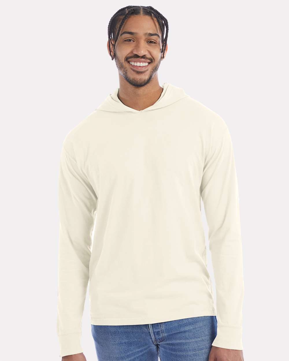 ComfortWash by Hanes T-Shirts - Long Sleeve S / Parchment ComfortWash by Hanes GDH280 Unisex Garment-Dyed Jersey Hooded Long Sleeve T-Shirt
