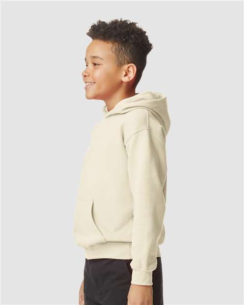 Youth Softstyle® Midweight Hooded Sweatshirt - OnModelSide - B00960732 - Sand