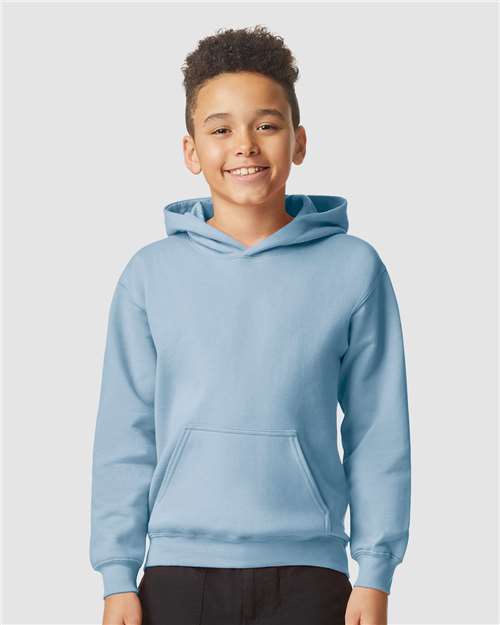 Youth Softstyle® Midweight Hooded Sweatshirt - OnModelFront - B00960372 - Stone Blue