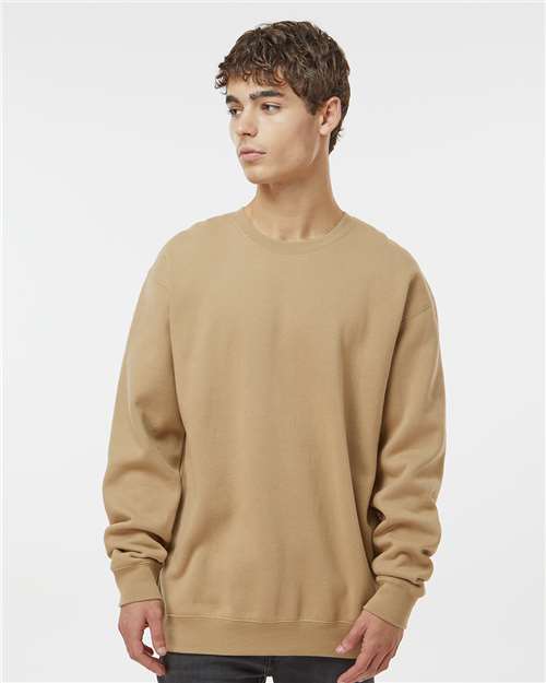 Unisex Heavyweight Crewneck Sweatshirt - OnModelFront - B04076732 - Sandstone