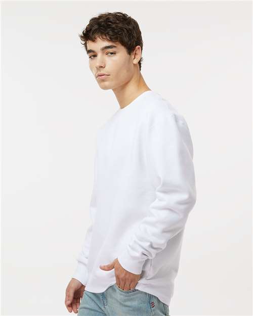 Unisex Heavyweight Crewneck Sweatshirt - OnModelSide - B04076003 - White