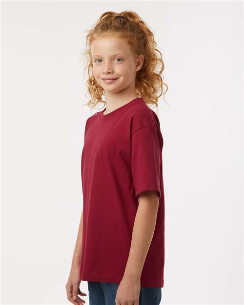 Youth Gold Soft Touch T-Shirt - OnModelSide - B01842712 - Cardinal Red