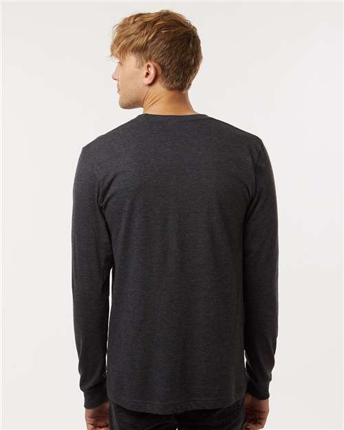 Unisex Fine Jersey Long Sleeve T-Shirt - OnModelBack - B00059159 - Heather Graphite
