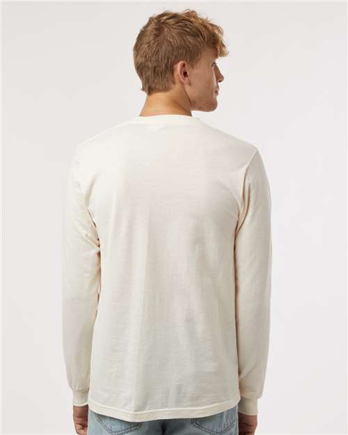 Unisex Fine Jersey Long Sleeve T-Shirt - OnModelBack - B00059249 - Natural
