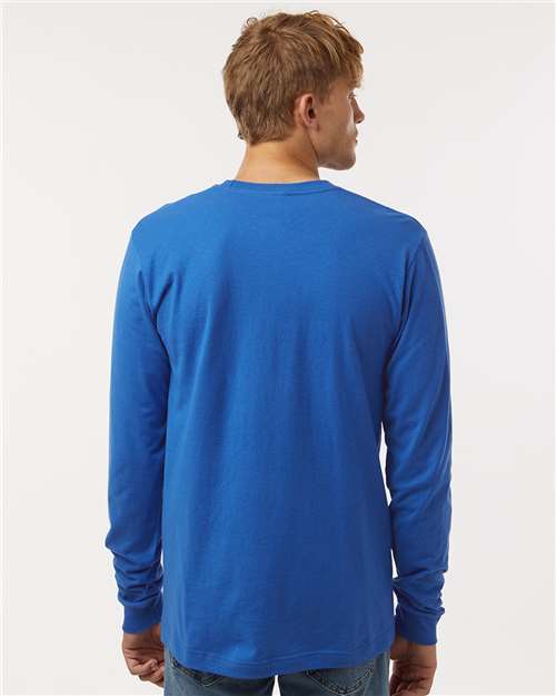 Unisex Fine Jersey Long Sleeve T-Shirt - OnModelBack - B00059349 - Royal