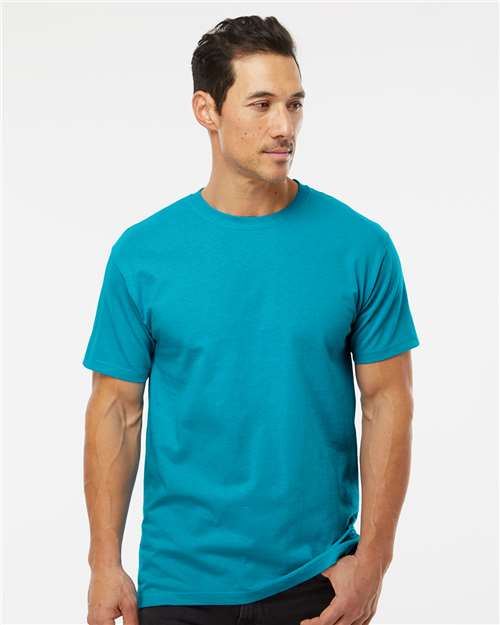 Men's Gold Soft Touch T-Shirt - OnModelFront - B01542293 - Tropical Blue