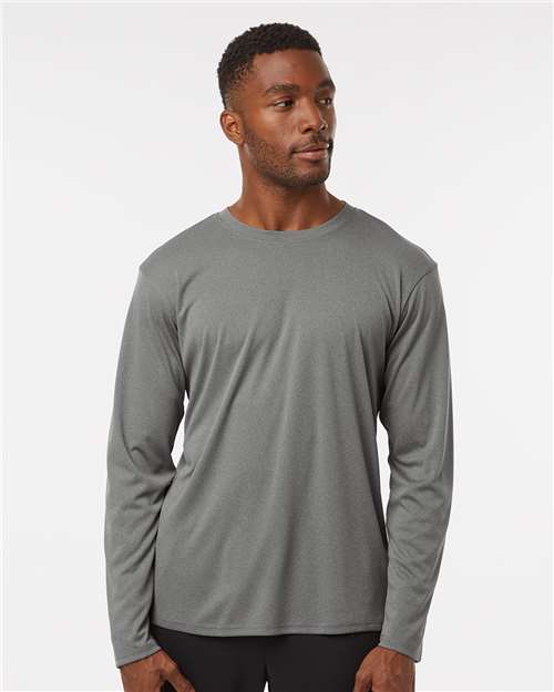 Unisex Pro-Lock Performance Long Sleeve T-Shirt - OnModelFront - B00496132 - Heather Granite