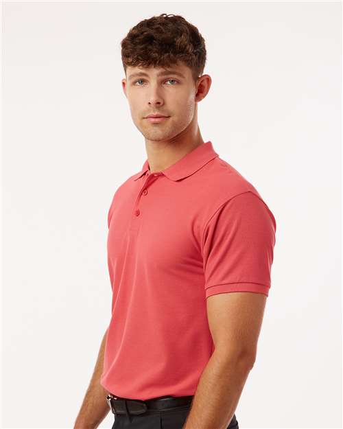 Men's Pique Polo - OnModelSide - B00596662 - Coral