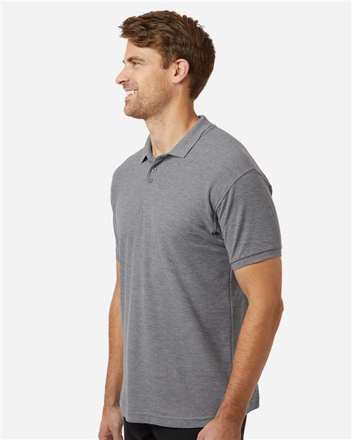 Men's Pique Polo - OnModelSide - B00596142 - Heather Granite
