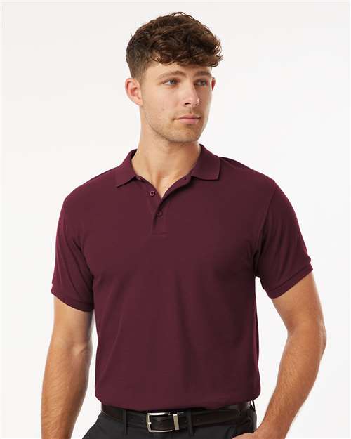 Men's Pique Polo - OnModelFront - B00596532 - Maroon