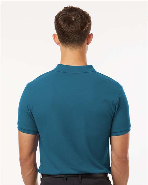 Men's Pique Polo - OnModelBack - B00596222 - Pacific Blue