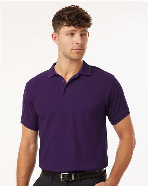 Men's Pique Polo - OnModelFront - B00596672 - Purple