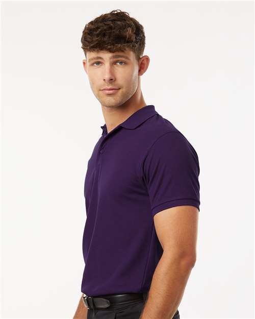 Men's Pique Polo - OnModelSide - B00596672 - Purple