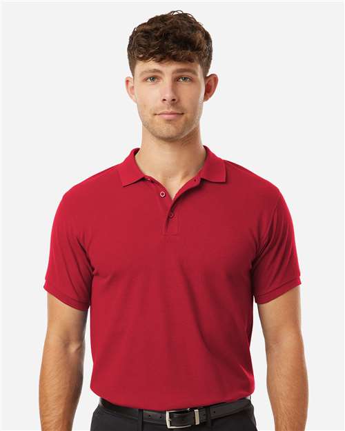 Men's Pique Polo - OnModelFront - B00596702 - Red