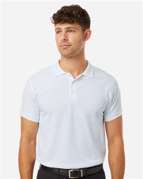 Men's Pique Polo - OnModelFront - B00596002 - White