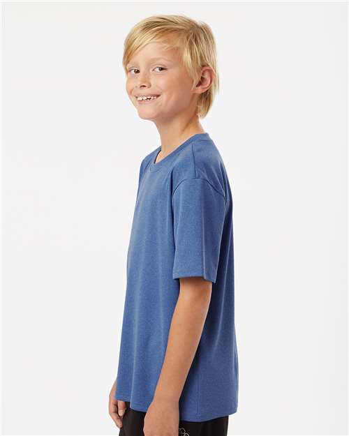 Youth Pro-Lock Performance T-Shirt - OnModelSide - B00896752 - Heather Royal