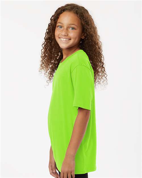 Youth Pro-Lock Performance T-Shirt - OnModelSide - B00896132 - Lime