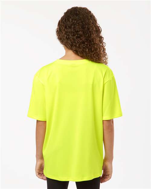 Youth Pro-Lock Performance T-Shirt - OnModelBack - B00896152 - Neon Yellow