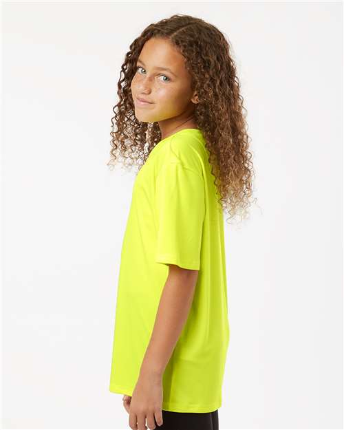 Youth Pro-Lock Performance T-Shirt - OnModelSide - B00896152 - Neon Yellow